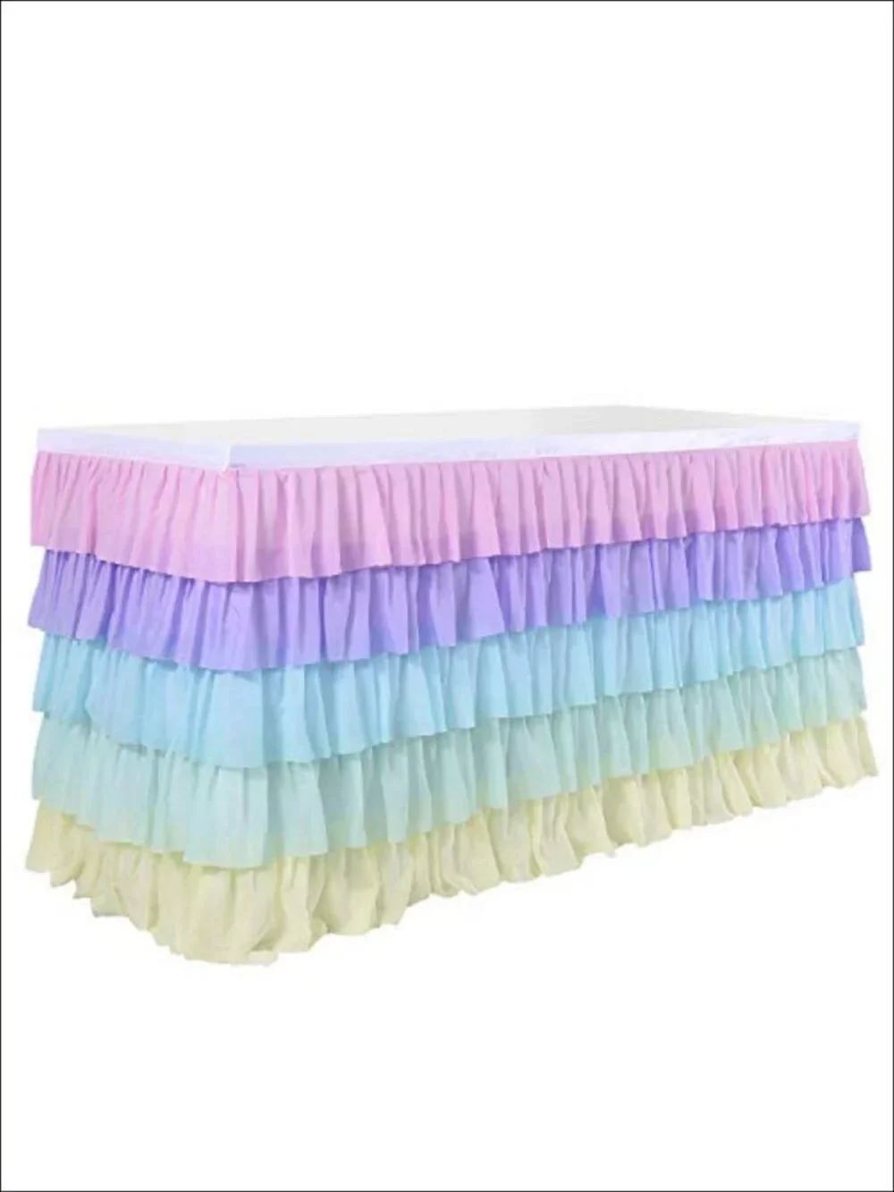 Chiffon Table Skirt Ruffle 6ft Rectangle Table Party Tablecloth